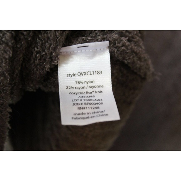 Barefoot Dreams Ribbed Open Front Shrug Cardi Brown Cardigan Plus Size 1X H13852 - Picture 8 of 9